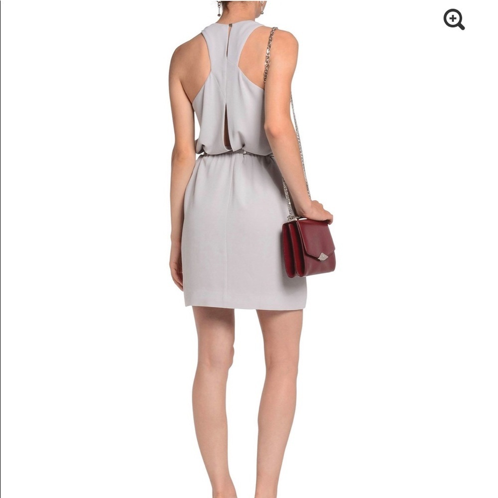 Halston Heritage Short Gray Dress with Belt Size 0 - Picture 2 of 7